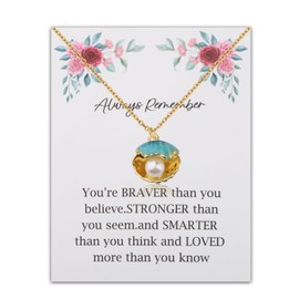 BNQL Women's Adult Beach Lovers Seashell Pendant Necklace - Blue Zinc Seashell Jewelry