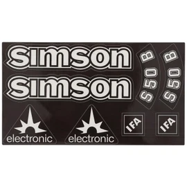 Transparent Simson S50B Sticker Set IFA Electronic | Bright | 8 Pieces | Tank & Side Cover | DDR Retro Premium