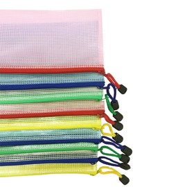 DoTebpa 15Pcs 5 Colors Small Plastic Zip Document,Clear Plastic Pouch with Zipper for Receipt,Check,Pencil,Mini Tool