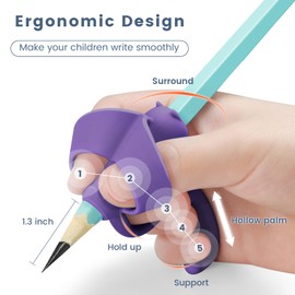 ZZWS Pencil Grips for Kids Handwriting Toddlers Pencil Grip for 2-4 Years Ergonomic 5 Fingers Pencil Grippers Special Education School Supplies for Beginners Kindergarten Classroom Supplies (4pcs)