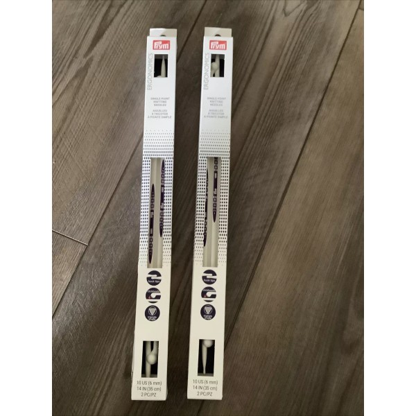 Prym Ergonomics Single Pointed Needles 14"-Size 10 6mm 2 Two