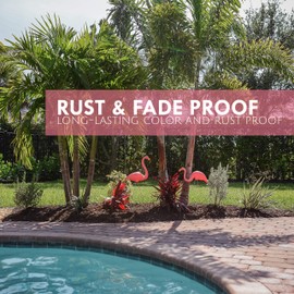 Galashield Pink Flamingo Yard Decorations Pack of 12 Flamingos Decor Ornaments for Outdoor Lawn and Garden