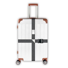 DmDoyy Koffergurt, Kofferband, Inkl Namensschildern, Mit Kreuzverbindung Für Sorgenloses Reisen, rutschfest Einstellbare Kofferbänder, Geschäftsleute Und Familie(Schwarz)