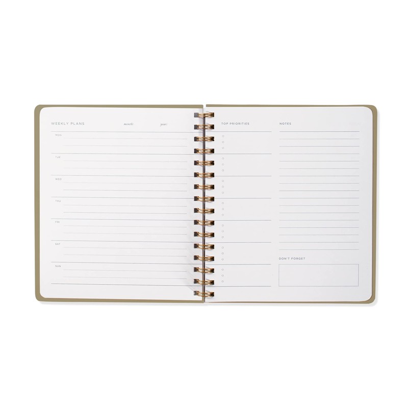 Fringe Studio "STANDARD COGNAC" NON-DATED WEEKLY PLANNER, 7" X 8.375",