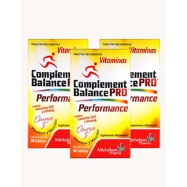 Complement Balance PRO Performance - Suplemento alimenticio, contiene coenzima Q10 y ginseng, adicionado con vitaminas y minerales. 3 PACK