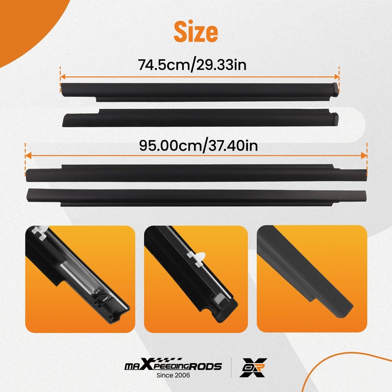 maXpeedingrods 4PCS Outside Window Seal Weatherstrip Molding Trim 75710-0C010 75720-0C010
