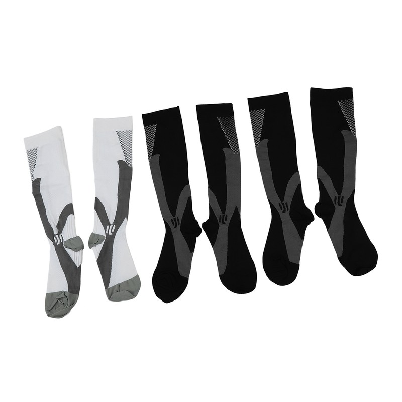 3 Packs Compression Socks Nylon Wire Ventilate Athletic Calf Socks