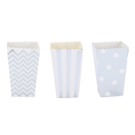 36PCS Popcorn Boxes Paper Large Capacity Top Opening Lightweight Portable Popcorn CupsSilver