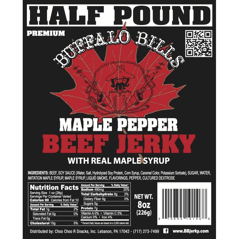 Buffalo Bills 8oz Premium Maple Pepper Beef Jerky Pieces (one