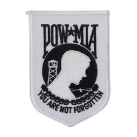 Pow Mia Embroidered Military Patch - Pow White OSFM