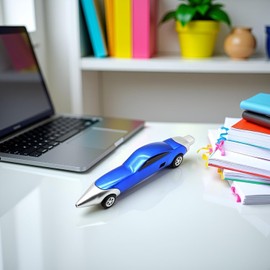 Dark Blue Sports Car Pens Race Car Pens for Plastic Cars Shape,Fun Pen Cool Ink Pen for Daily Writing Office School Penss and Refills（13cm）