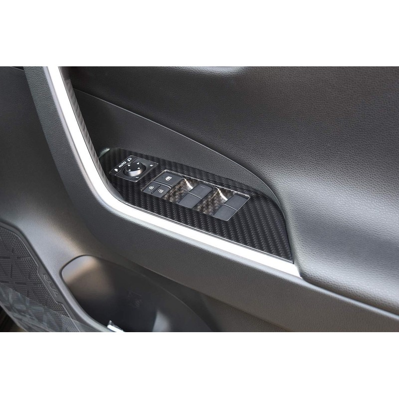 FUKUARE Toyota New RAV4 Door Switch Panel, Black Carbon Style,