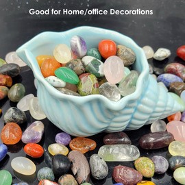 Bulk Gemstones and Crystals Set,30Kinds+ Tumbled Polished Stones Crystals for Healing, Reiki, Meditation, Crafting, Home Decorations (1lb)