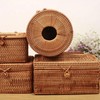 Multi Functional Rectangle Tissue Box Cover, Rattan Woven Tissue Box