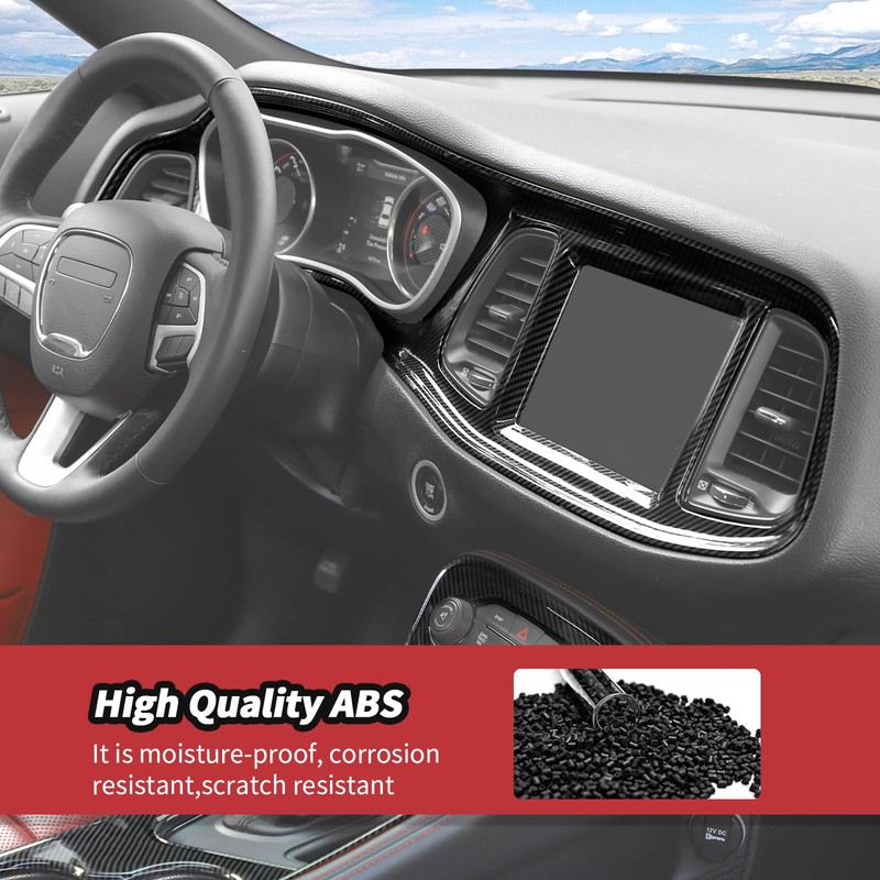 JeCar for Challenger Carbon Fiber Interior Center Console Trim Kit