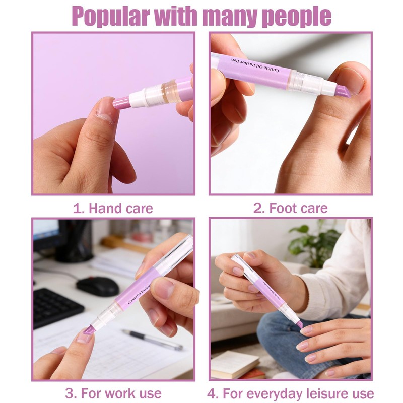 3pcs 3 in 1 Cuticle Oil Pen, Cuticle Pusher &