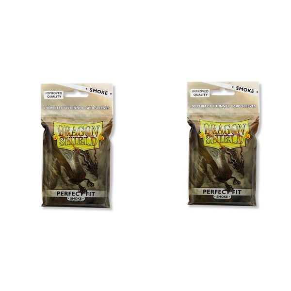 2 Packs Dragon Shield Inner Sleeve Smoke Standard Size 100 ct Card Sleeves Individual Pack