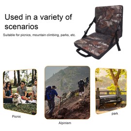 Fockety Folding Chair Cushion, Oxford Cloth Lightweight Stadium Seat Cushion with Storage Bag, Handle, Sponge, Portable Boat Canoe Kayak Seat for Sports Events Travel Hiking Fishing