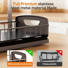 Under Sink Organizer 2 Pack,Metal Pull Out Cabinet Organizer Shelf,Kitchen Bathroom Organizers and Storage with Sliding Drawer,Storage Shelves,Storage and organization for Home,Laundry,RV,Pantry,Spice