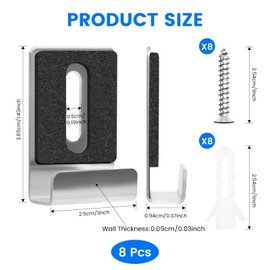 8 Pcs Mirror Clips, Stainless Steel Mirror Brackets, Mirror Mounting Hardware with Screws & Plastic Anchors, Heavy Duty Mirror Mounting Clips for Wall Mounted Mirrors, Secure & Non-Slip Design