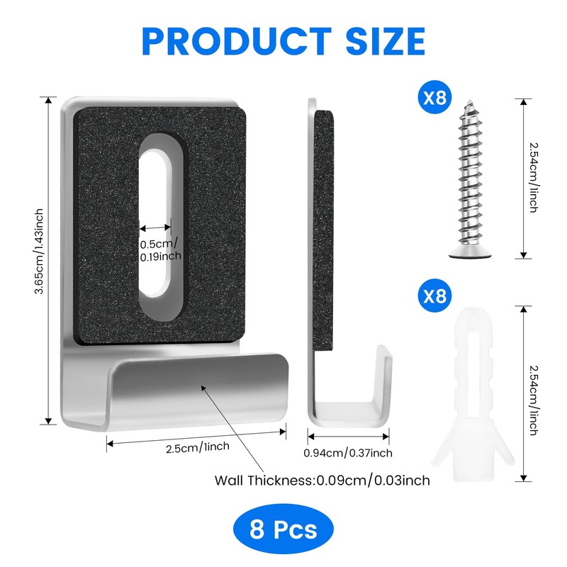 8 Pcs Mirror Clips, Stainless Steel Mirror Brackets, Mirror Mounting