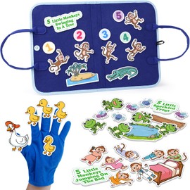 Aizweb Felt Board for Toddlers,Flannel Board Stories for Preschool Learning Activities,Kindergarten Classroom Must Haves,Five Little Monkeys,Five Little Ducks,Daycare Essentials