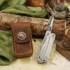 Custom genuine leather multitool sheath belt pouch for leatherman wave