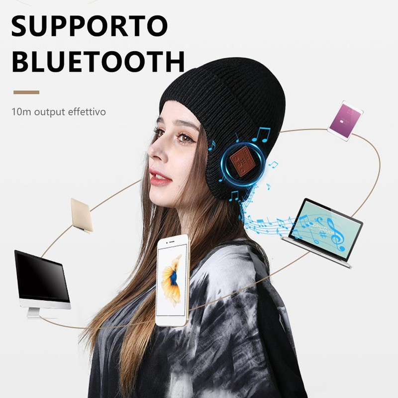 Bluetooth Beanie Hat Winter Unisex Warm Earflap Hat Wireless Headphone