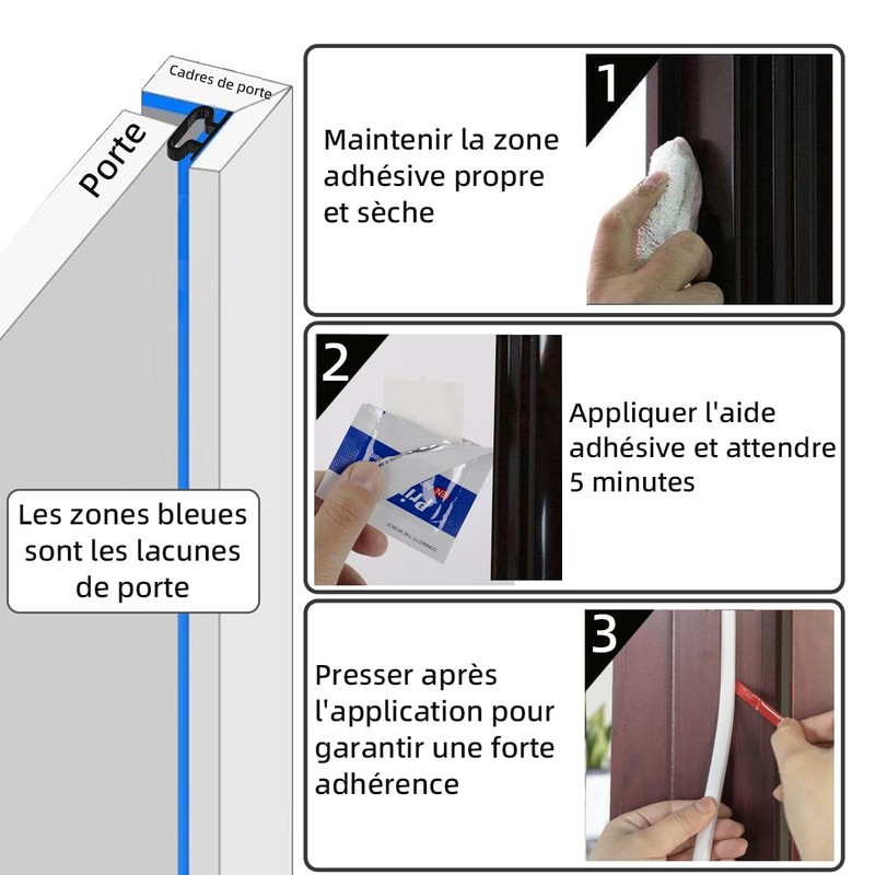 Draught Excluder & Door Seals (White, 6)