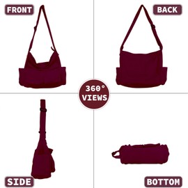 Canvas Messenger Bag Large Hobo Crossbody Bag with Multiple Pockets Casual Shoulder Tote Bag for Women and Men