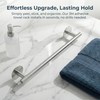 Self Adhesive Towel Bar,16" Brushed Nickel No Drill Bathroom,304SS Towel