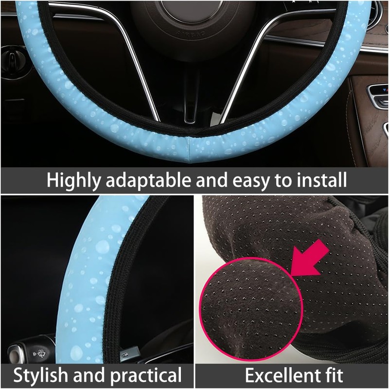Steering Wheel Cover Waterproof and sweatproof (Blue)
