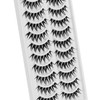 10 Pairs Cat Eye Lashes Clear Band Fluffy Natural False