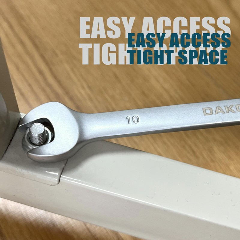 DAKCOS Fixed Head Ratchet Spanner 16mm Ratcheting Combination Wrench Chrome