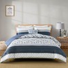 Quilta Navy Comforter Set King Size - Boho Blue Striped