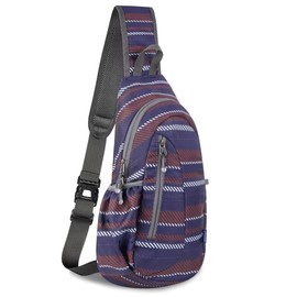 TITECOUGO Small Sling Bag Lightweight Crossbody Bag for Easter Gifts Women Men Hiking Backpack Travel Shoulder Bag Chest Daypack for Gym Work Outdoor Sports Mix-stripe Pattern