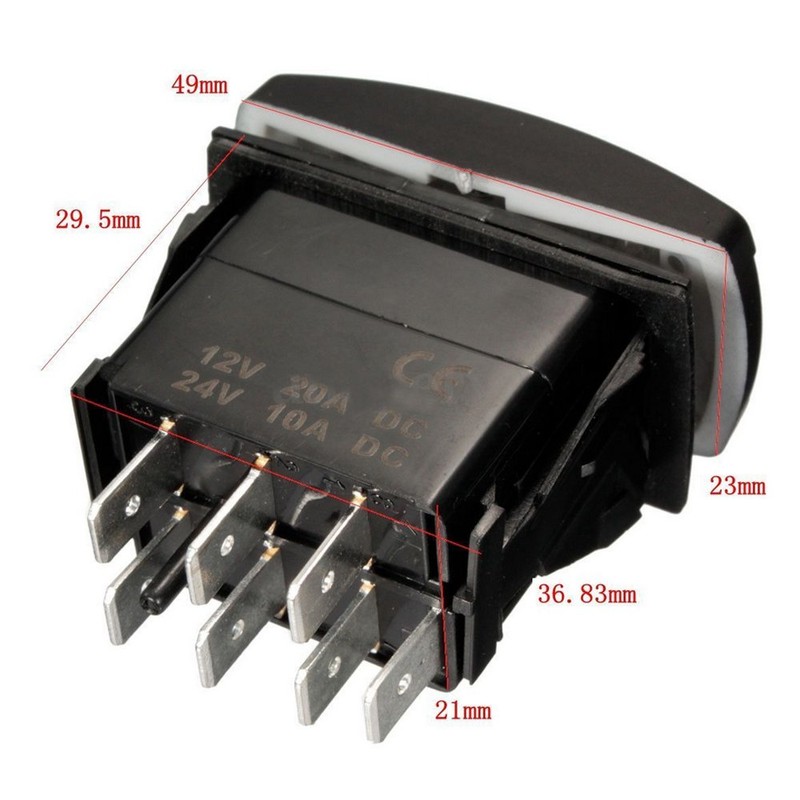 ESUPPORT Car 12V 20A Momentary Button Rocker Toggle Switch Blue