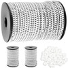 Elastic Bungee Cord 1/8" x 100ft, 3Pack with 50 Clips,
