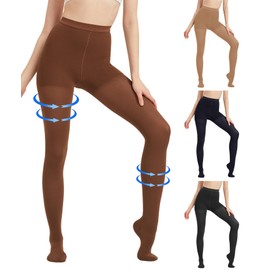 AMZAM® Medical Compression Pantyhose for Women & Men, Closed Toe 15-20 mmHg Graduated Compression Stockings Waist High Support Leggings, Support Hose for Varicose Veins, Edema, Post Surgery, Brown XXL