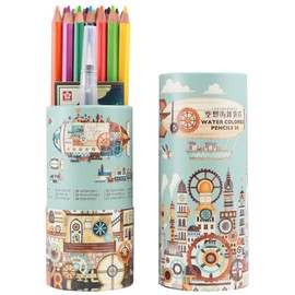 Sakura Crepas EPY24KE-B Watercolor Pencil, 24 Colors, Gigacity Gear Store, Water Brush Included