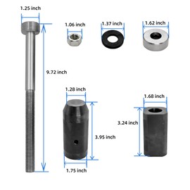 Aitkeswk 9U-6891 Injector Sleeve Removal Installer Tool Set 8 Pcs + J-38587-A Engine Barring Socket +9U-7227 Injector Height Tool Fits for CAT Caterpillar 3406E C15 C16 Engines