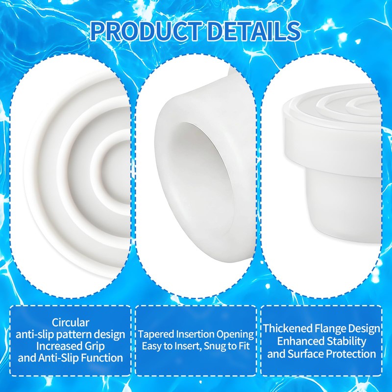 4-Pack Pool Ladder Bumpers,Pool Step Rubber End Caps for 1.10"