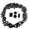 4 Shapes Mixed Glass Mosaic Tiles,Square+Diamond+Triangle+Rectangle 220 PCS Stained Glass