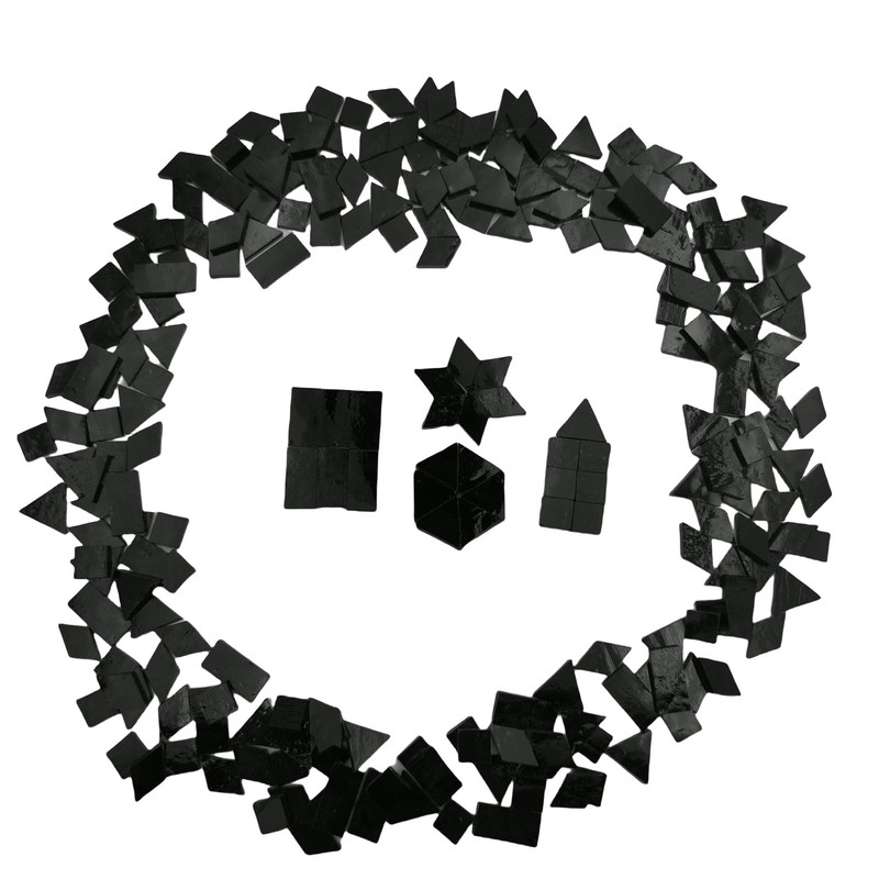 4 Shapes Mixed Glass Mosaic Tiles,Square+Diamond+Triangle+Rectangle 220 PCS Stained Glass
