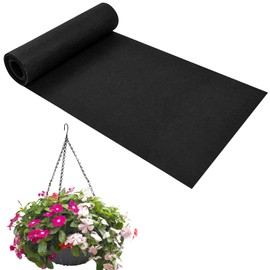 12x160 Inch Fabric Planter Liner Non Woven Plant Felt Roll Black Coco Alternative Coconut Basket Replacement Easy to Cut for Hanging Flower Basket Window Box