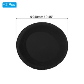 PATIKIL 9.5 Inch Round Bar Stool Cover Pack of 2 Washable Elastic Stool Cushion Cover for Diameter 11 - 16 Inch Chair Black