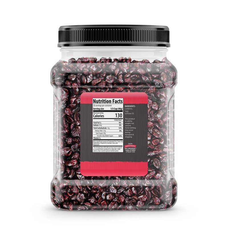 Birch & Meadow Dried Cranberries, 2.3 lb, Sweetened, Salad &