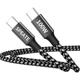 SPEATE 100W USB C to USB C Cable, Type C Charger Fast Charging Cable (6.6FT, 1 Pack), for Phone 16/15/Pad, Galaxy S/Note/A, Pixel and More