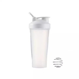 Missions Protein shaker bottle- 24oz Smoothie Bottle for sports supplements shakes- Good materials, Leak Proof 600ml Gym Shaker for Protein Shakes with Shaker Ball (white)
