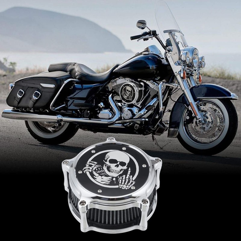Motorcycle Air Cleaner Skull Style Air Filter Kit Fit for